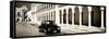 ¡Viva Mexico! Panoramic Collection - Black VW Beetle and Mexican Architecture Sepia-Philippe Hugonnard-Framed Stretched Canvas