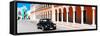 ¡Viva Mexico! Panoramic Collection - Black VW Beetle and Orange Architecture-Philippe Hugonnard-Framed Stretched Canvas