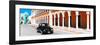 ¡Viva Mexico! Panoramic Collection - Black VW Beetle and Orange Architecture-Philippe Hugonnard-Framed Photographic Print