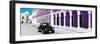 ¡Viva Mexico! Panoramic Collection - Black VW Beetle and Plum Architecture-Philippe Hugonnard-Framed Photographic Print