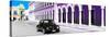 ¡Viva Mexico! Panoramic Collection - Black VW Beetle and Plum Architecture-Philippe Hugonnard-Stretched Canvas
