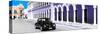 ¡Viva Mexico! Panoramic Collection - Black VW Beetle and Purple Architecture-Philippe Hugonnard-Stretched Canvas