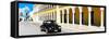 ¡Viva Mexico! Panoramic Collection - Black VW Beetle and Yellow Architecture-Philippe Hugonnard-Framed Stretched Canvas