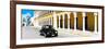 ¡Viva Mexico! Panoramic Collection - Black VW Beetle and Yellow Architecture-Philippe Hugonnard-Framed Photographic Print