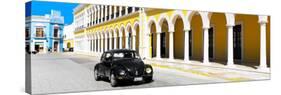 ¡Viva Mexico! Panoramic Collection - Black VW Beetle and Yellow Architecture-Philippe Hugonnard-Stretched Canvas