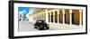 ¡Viva Mexico! Panoramic Collection - Black VW Beetle and Yellow Architecture-Philippe Hugonnard-Framed Photographic Print