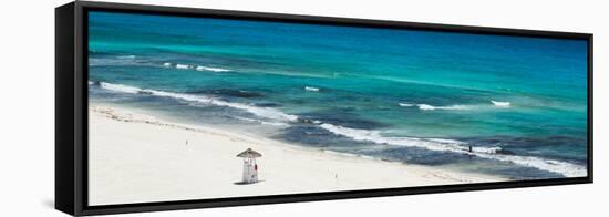 ¡Viva Mexico! Panoramic Collection - Blue Ocean and White Beach - Cancun-Philippe Hugonnard-Framed Stretched Canvas