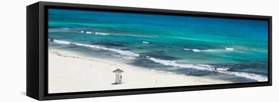 ¡Viva Mexico! Panoramic Collection - Blue Ocean and White Beach - Cancun-Philippe Hugonnard-Framed Stretched Canvas