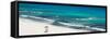 ¡Viva Mexico! Panoramic Collection - Blue Ocean and White Beach - Cancun-Philippe Hugonnard-Framed Stretched Canvas