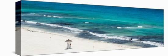 ¡Viva Mexico! Panoramic Collection - Blue Ocean and White Beach - Cancun-Philippe Hugonnard-Stretched Canvas