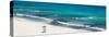 ¡Viva Mexico! Panoramic Collection - Blue Ocean and White Beach - Cancun-Philippe Hugonnard-Stretched Canvas