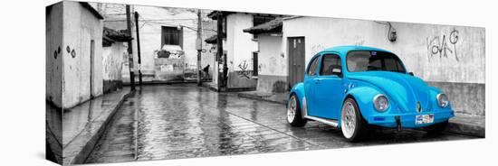 ¡Viva Mexico! Panoramic Collection - Blue VW Beetle Car in San Cristobal de Las Casas-Philippe Hugonnard-Stretched Canvas