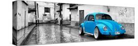 ¡Viva Mexico! Panoramic Collection - Blue VW Beetle Car in San Cristobal de Las Casas-Philippe Hugonnard-Stretched Canvas