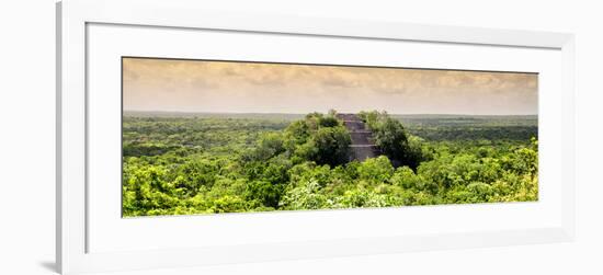 ¡Viva Mexico! Panoramic Collection - Calakmul in the Mexican Jungle at Sunset-Philippe Hugonnard-Framed Photographic Print