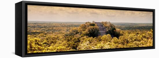 ¡Viva Mexico! Panoramic Collection - Calakmul in the Mexican Jungle with Fall Colors-Philippe Hugonnard-Framed Stretched Canvas