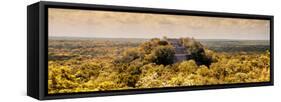 ¡Viva Mexico! Panoramic Collection - Calakmul in the Mexican Jungle with Fall Colors-Philippe Hugonnard-Framed Stretched Canvas