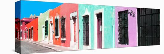 ¡Viva Mexico! Panoramic Collection - Campeche Colorful Street VI-Philippe Hugonnard-Stretched Canvas