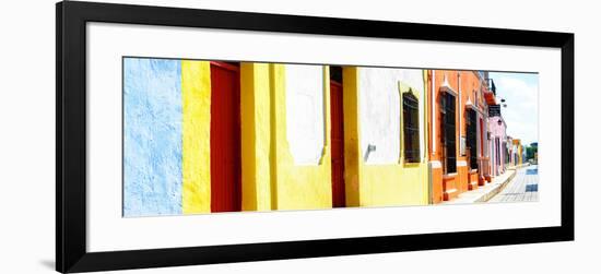 ¡Viva Mexico! Panoramic Collection - Campeche Colorful Street-Philippe Hugonnard-Framed Photographic Print