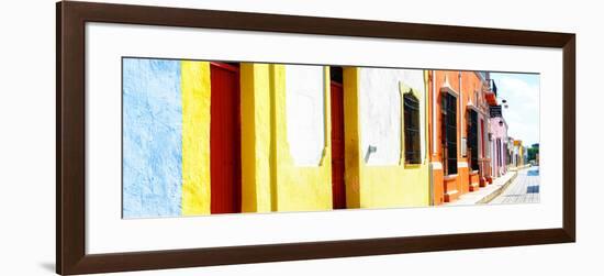 ¡Viva Mexico! Panoramic Collection - Campeche Colorful Street-Philippe Hugonnard-Framed Photographic Print