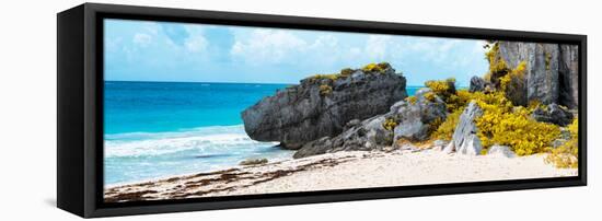 ¡Viva Mexico! Panoramic Collection - Caribbean Coastline in Tulum II-Philippe Hugonnard-Framed Stretched Canvas