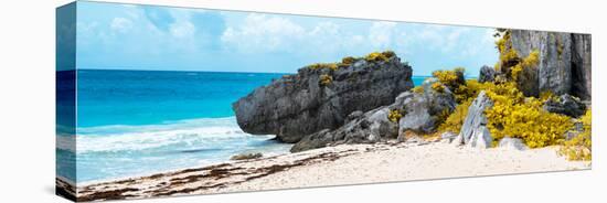 ¡Viva Mexico! Panoramic Collection - Caribbean Coastline in Tulum II-Philippe Hugonnard-Stretched Canvas