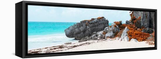 ¡Viva Mexico! Panoramic Collection - Caribbean Coastline in Tulum III-Philippe Hugonnard-Framed Stretched Canvas