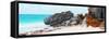 ¡Viva Mexico! Panoramic Collection - Caribbean Coastline in Tulum III-Philippe Hugonnard-Framed Stretched Canvas