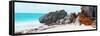 ¡Viva Mexico! Panoramic Collection - Caribbean Coastline in Tulum III-Philippe Hugonnard-Framed Stretched Canvas