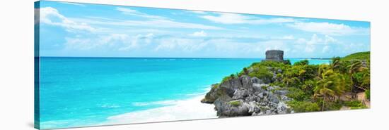 ¡Viva Mexico! Panoramic Collection - Caribbean Coastline in Tulum IX-Philippe Hugonnard-Stretched Canvas