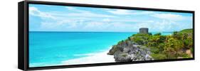 ¡Viva Mexico! Panoramic Collection - Caribbean Coastline in Tulum IX-Philippe Hugonnard-Framed Stretched Canvas