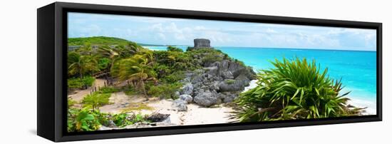 ¡Viva Mexico! Panoramic Collection - Caribbean Coastline in Tulum VI-Philippe Hugonnard-Framed Stretched Canvas