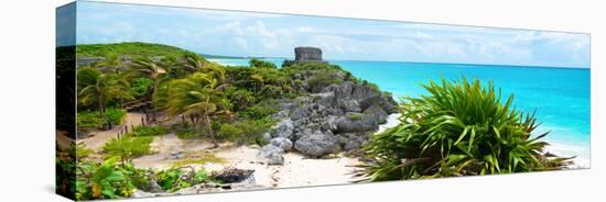 ¡Viva Mexico! Panoramic Collection - Caribbean Coastline in Tulum VI-Philippe Hugonnard-Stretched Canvas