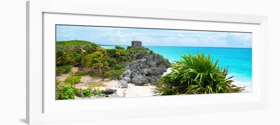 ¡Viva Mexico! Panoramic Collection - Caribbean Coastline in Tulum VI-Philippe Hugonnard-Framed Photographic Print