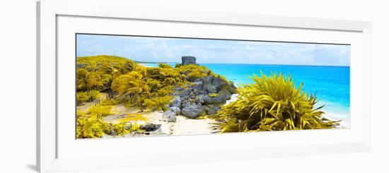 ¡Viva Mexico! Panoramic Collection - Caribbean Coastline in Tulum VIII-Philippe Hugonnard-Framed Photographic Print