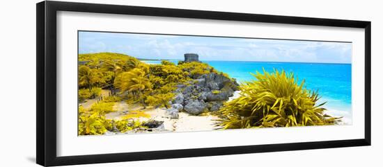 ¡Viva Mexico! Panoramic Collection - Caribbean Coastline in Tulum VIII-Philippe Hugonnard-Framed Photographic Print