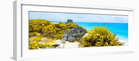 ¡Viva Mexico! Panoramic Collection - Caribbean Coastline in Tulum VIII-Philippe Hugonnard-Framed Photographic Print