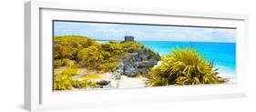 ¡Viva Mexico! Panoramic Collection - Caribbean Coastline in Tulum VIII-Philippe Hugonnard-Framed Photographic Print