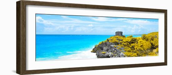 ¡Viva Mexico! Panoramic Collection - Caribbean Coastline in Tulum XI-Philippe Hugonnard-Framed Photographic Print