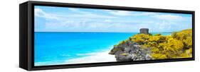 ¡Viva Mexico! Panoramic Collection - Caribbean Coastline in Tulum XI-Philippe Hugonnard-Framed Stretched Canvas