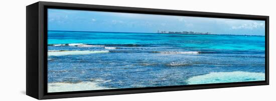 ¡Viva Mexico! Panoramic Collection - Caribbean Coastline overlooking Cancun-Philippe Hugonnard-Framed Stretched Canvas