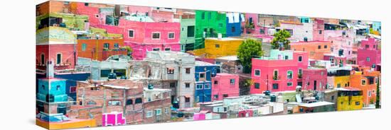 ¡Viva Mexico! Panoramic Collection - Colorful Cityscape Guanajuato IV-Philippe Hugonnard-Stretched Canvas