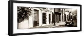 ¡Viva Mexico! Panoramic Collection - Colorful Mexican Street with Black VW Beetle IV-Philippe Hugonnard-Framed Premium Photographic Print