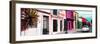 ¡Viva Mexico! Panoramic Collection - Colorful Mexican Street with White VW Beetle II-Philippe Hugonnard-Framed Photographic Print