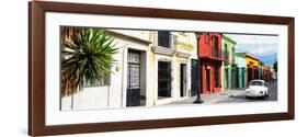 ¡Viva Mexico! Panoramic Collection - Colorful Mexican Street with White VW Beetle-Philippe Hugonnard-Framed Photographic Print