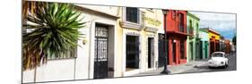 ¡Viva Mexico! Panoramic Collection - Colorful Mexican Street with White VW Beetle-Philippe Hugonnard-Mounted Photographic Print