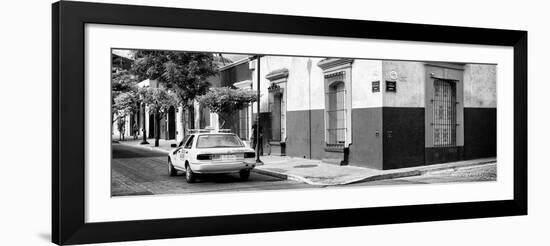 ¡Viva Mexico! Panoramic Collection - Colorful Mexican Street with Yellow Taxi II-Philippe Hugonnard-Framed Photographic Print