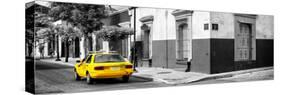 ¡Viva Mexico! Panoramic Collection - Colorful Mexican Street with Yellow Taxi III-Philippe Hugonnard-Stretched Canvas