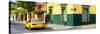 ¡Viva Mexico! Panoramic Collection - Colorful Mexican Street with Yellow Taxi-Philippe Hugonnard-Stretched Canvas