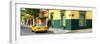 ¡Viva Mexico! Panoramic Collection - Colorful Mexican Street with Yellow Taxi-Philippe Hugonnard-Framed Photographic Print