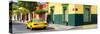 ¡Viva Mexico! Panoramic Collection - Colorful Mexican Street with Yellow Taxi-Philippe Hugonnard-Stretched Canvas